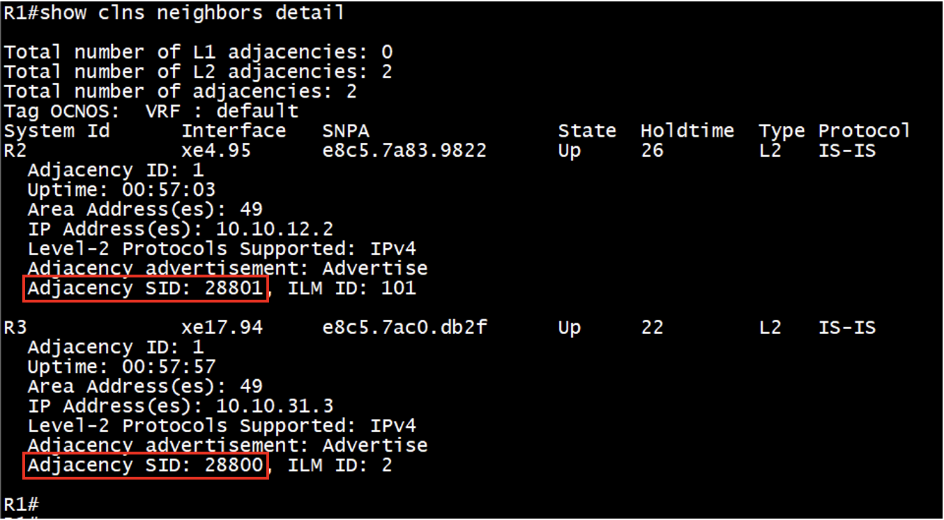 Segment Routing Extension with IGP (ISIS) in OcNOS IP Infusion