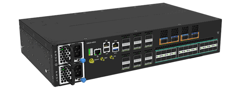 UfiSpace S9620-40DG, offener Aggregationsrouter mit Broadcom Qumran3A (BCM88490), Frontansicht
